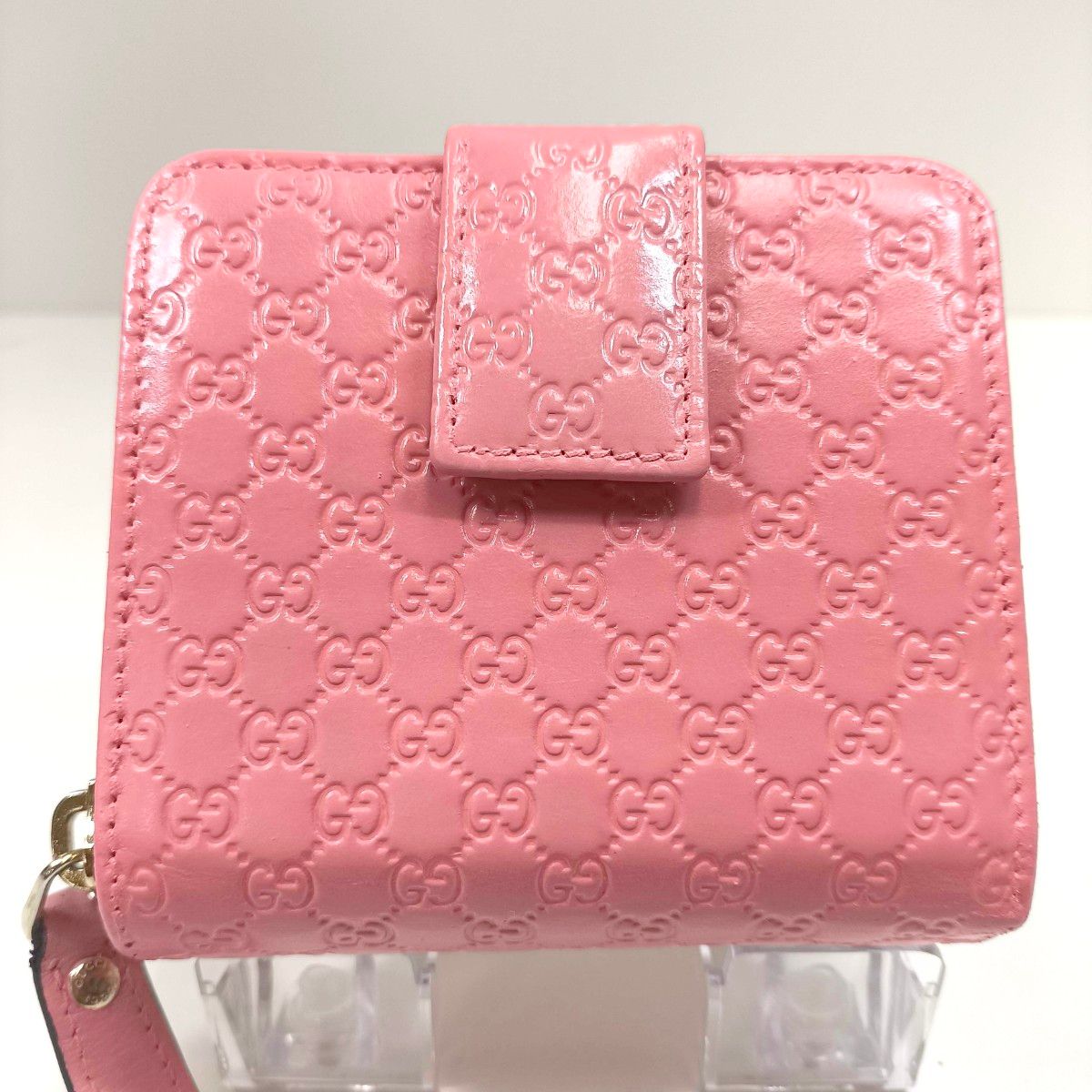 グッチ GUCCI GG マイクロシマ コンパクト 二つ折り財布 ピンク グッチ GUCCI GG マイクロシマ コンパクト 二つ折り財布 ピンク