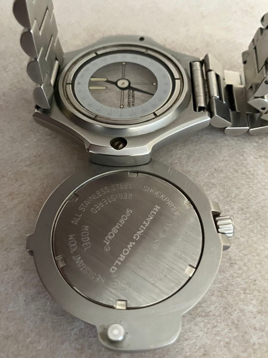 値下げ 稼働 美品 ハンティングワールド CW-19466 QZ 赤文字盤 値下げ 稼働 美品 ハンティングワールド CW-19466 QZ 赤文字盤