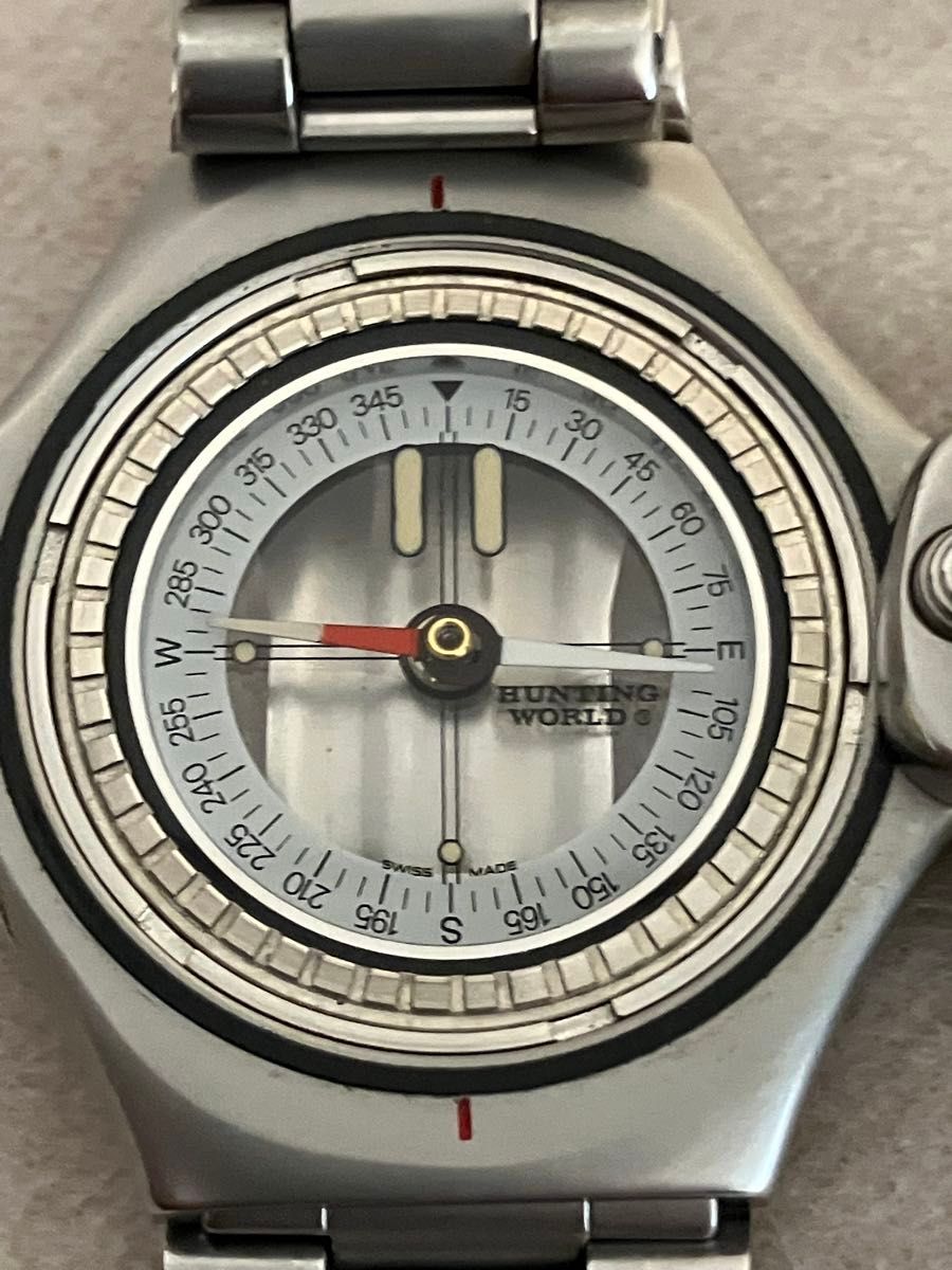 値下げ 稼働 美品 ハンティングワールド CW-19466 QZ 赤文字盤 値下げ 稼働 美品 ハンティングワールド CW-19466 QZ 赤文字盤