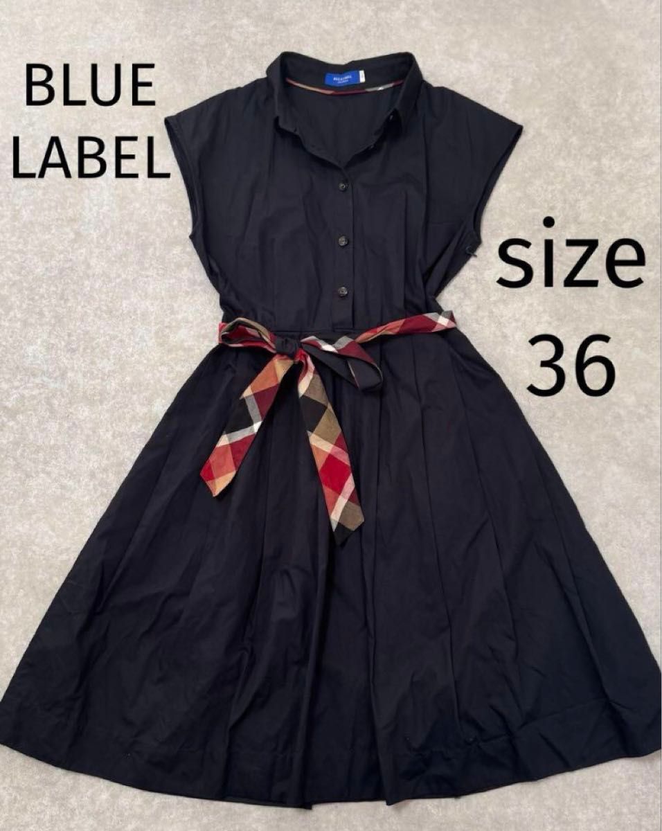BLUE LABEL ブルーレーベル クレストブリッジ 膝丈ワンピース 春 BLUE LABEL ブルーレーベル クレストブリッジ 膝丈ワンピース 春