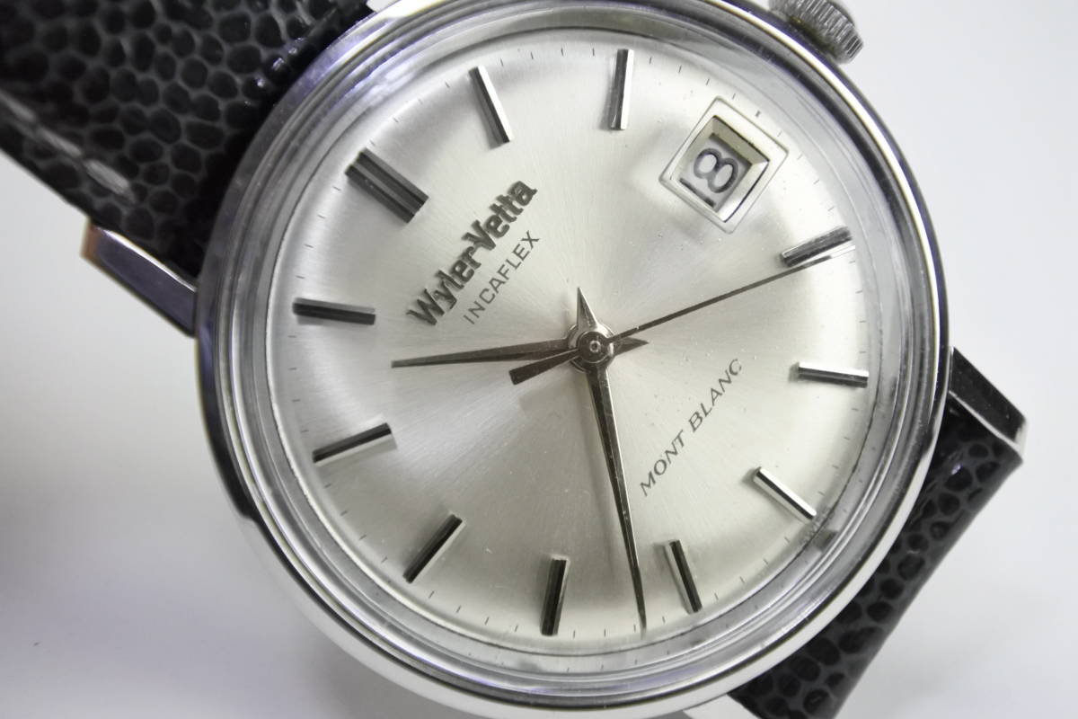 ☆☆☆　１９６０～７０年代スイス名機 Wyler Vetta Incaflex Mont Blanc 紳士自動巻き腕時計　 極稀少品_画像5