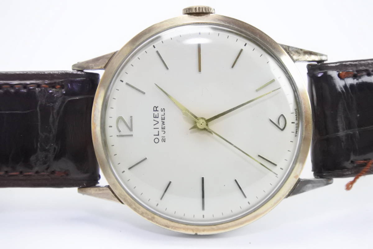 ☆☆☆　アンティーク １９５０年代名機　スイス製　ＯＬＶＥＲ ２１石　 14KGF　手巻紳士腕時計 素晴らしいコンディション