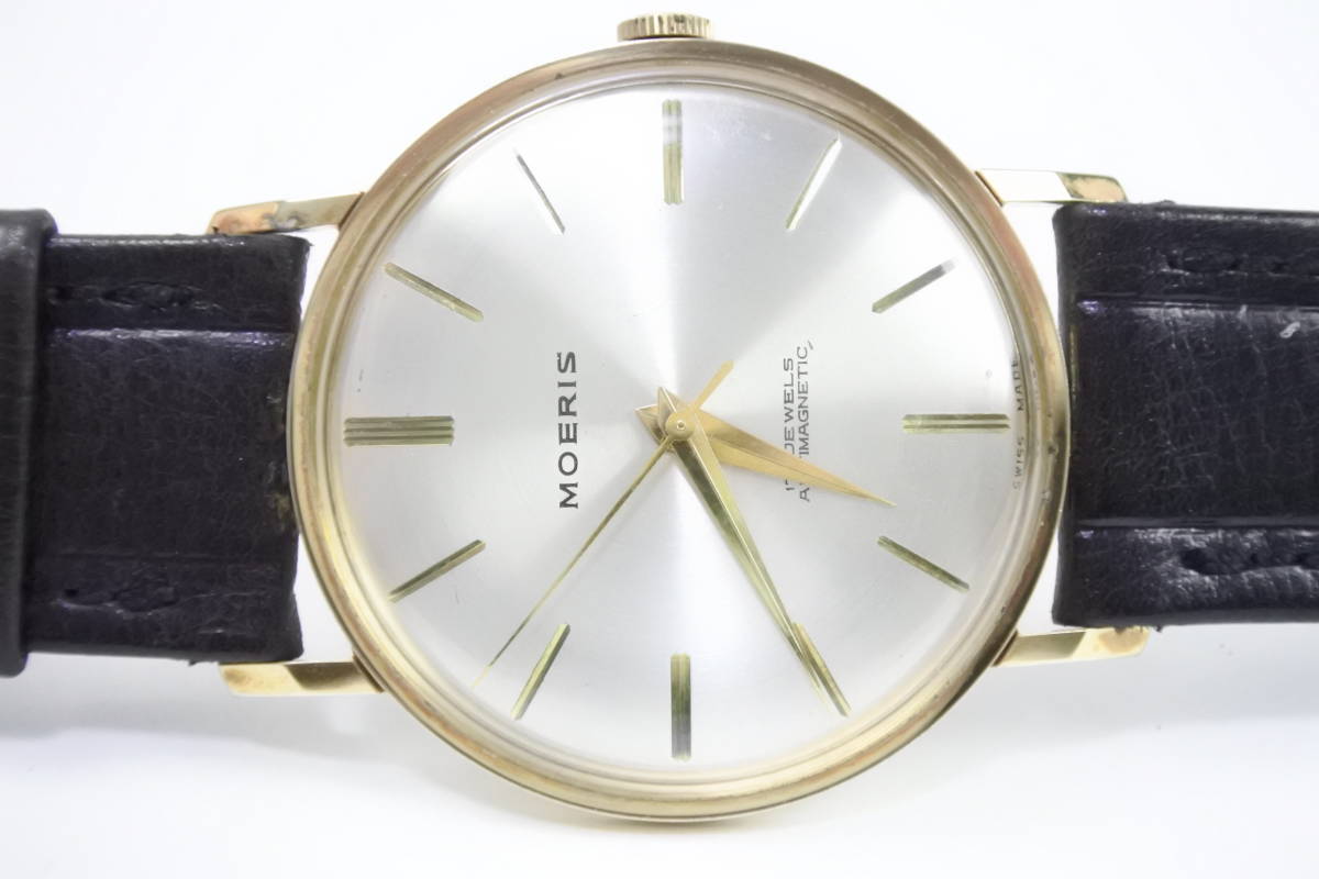 ☆☆☆ アンティーク　１９５０年代名機　スイス製 ＭＯＥＲＩＳ17石 手巻紳士腕時計　極珍未使用品