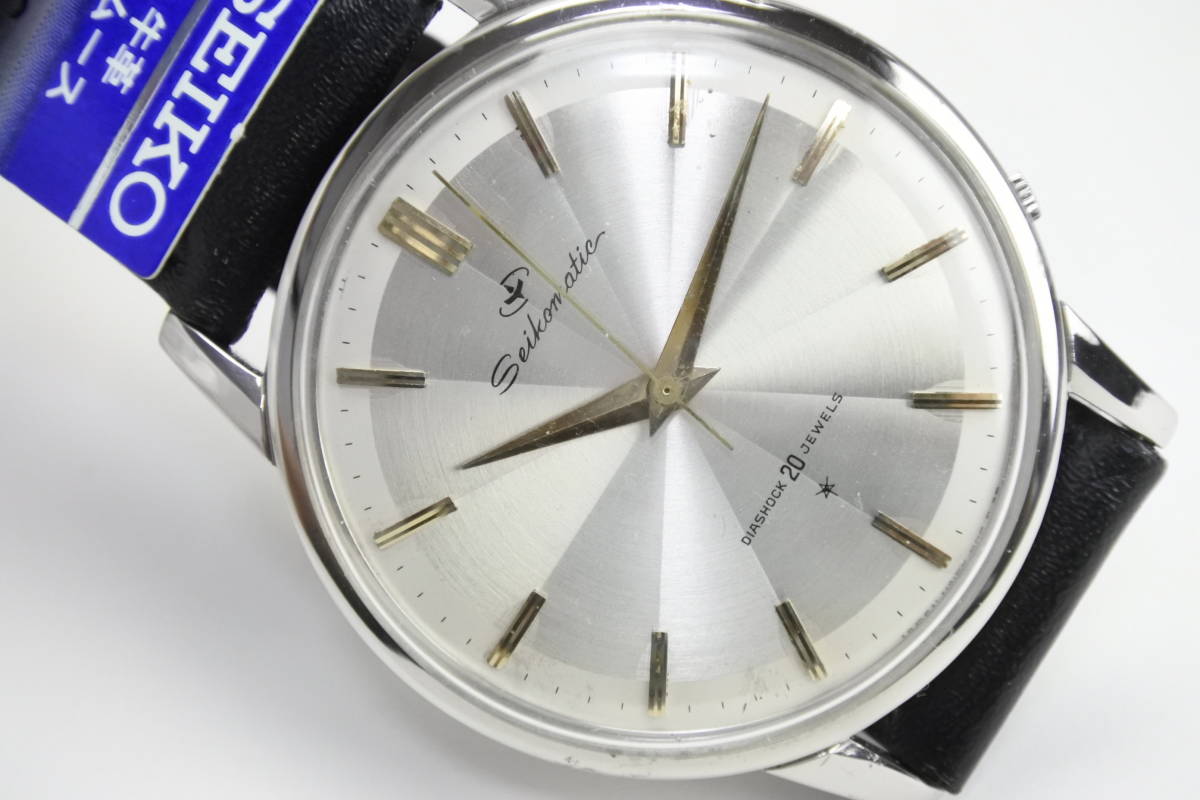 ☆☆☆１９60年代名機 SEIKO SEIKOMATIC ２０石　自動巻紳士時計 純正セイコー新品革ベルト 　稀少モデル　極上美品