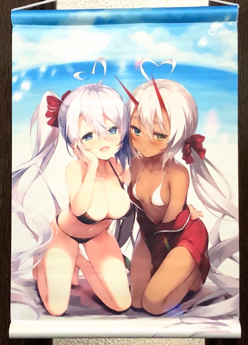 アズールレーン タペストリー インディアナポリス＆ポートランド 煎路＆こもわた遙華 てごねスパイク＆こも輪 美少女 水着 アズレン グッズ_画像2