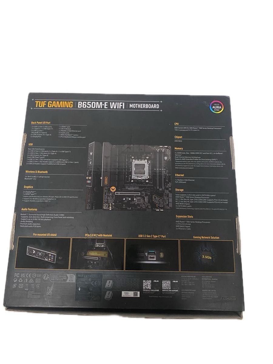 ASUS TUF GAMING B650M-E WIFI MicroATXマザーボード AMD DDR5 ASUS TUF GAMING B650M-E WIFI MicroATXマザーボード AMD DDR5
