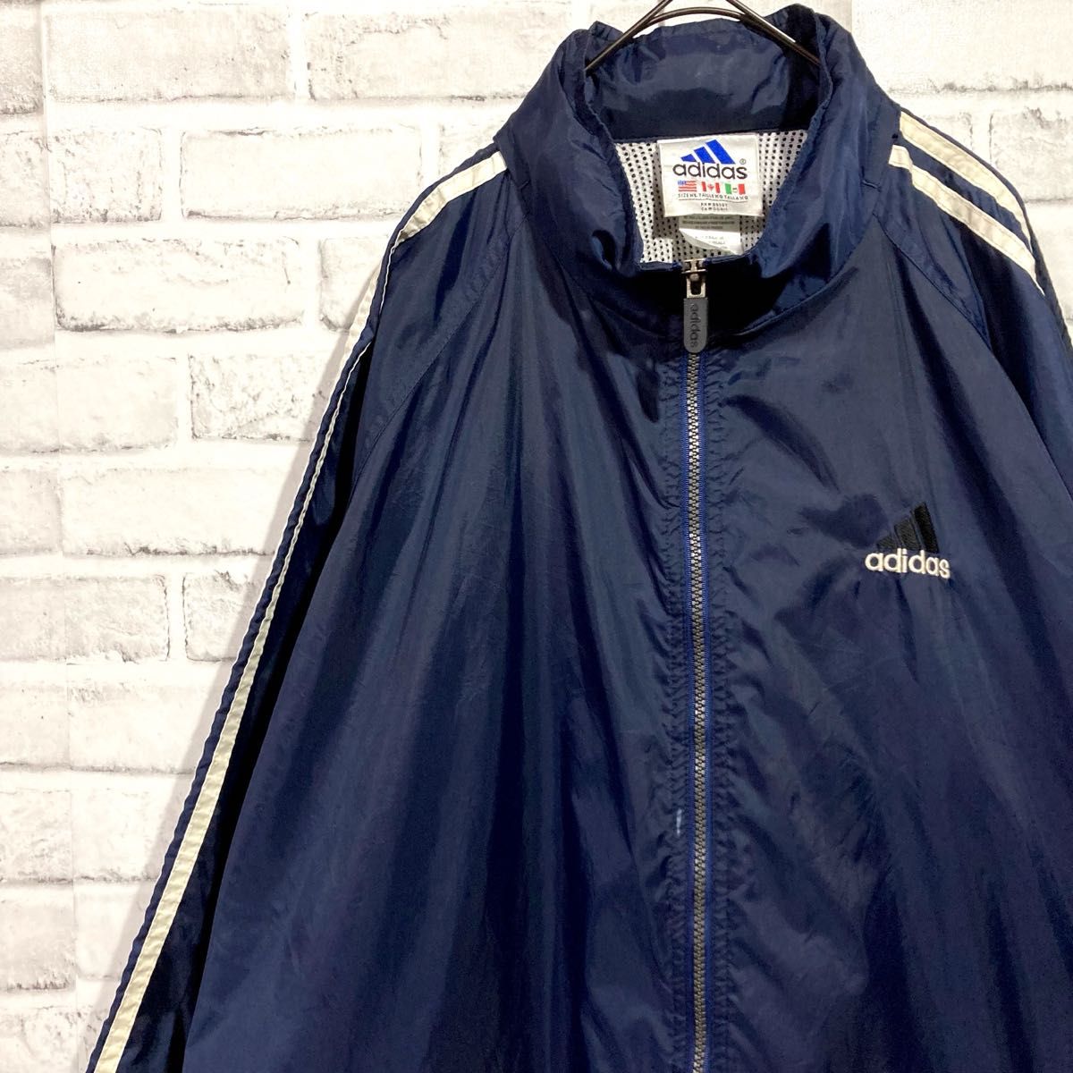 1369 adidas アディダス ナイロンジャケット 90s ネイビー 2XL 1369 adidas アディダス ナイロンジャケット 90s ネイビー 2XL