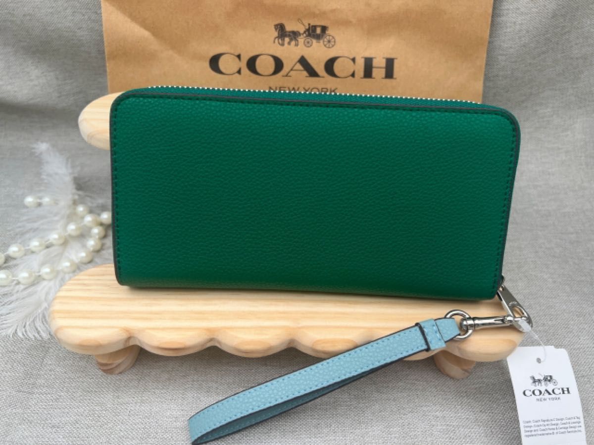 コーチ長財布 COACH財布 グリーン ホースアンドキャリッジ馬車 コーチ長財布 COACH財布 グリーン ホースアンドキャリッジ馬車