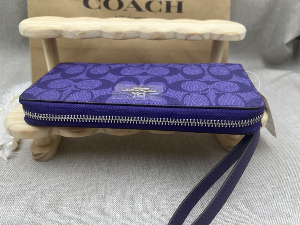 COACH 長財布 コーチ財布 パープル シグネチャー 新品未使用品 COACH 長財布 コーチ財布 パープル シグネチャー 新品未使用品