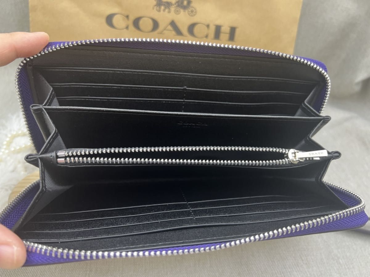 COACH 長財布 コーチ財布 パープル シグネチャー 新品未使用品 COACH 長財布 コーチ財布 パープル シグネチャー 新品未使用品