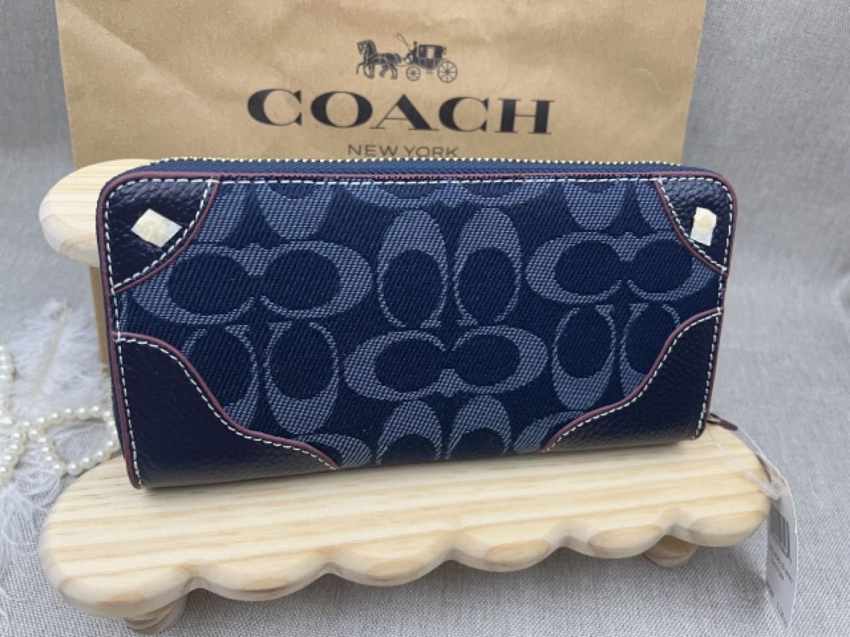 COACH 長財布 コーチ 財布 シグネチャー デニムレザー ラウンド COACH 長財布 コーチ 財布 シグネチャー デニムレザー ラウンド