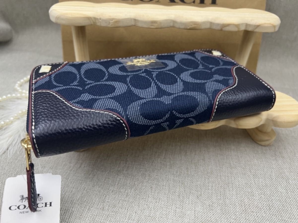 COACH 長財布 コーチ 財布 シグネチャー デニムレザー ラウンド COACH 長財布 コーチ 財布 シグネチャー デニムレザー ラウンド