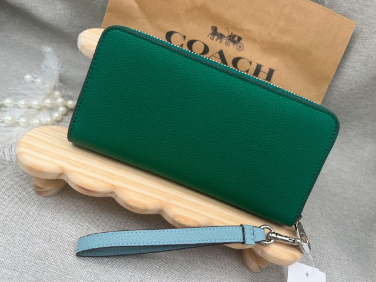 コーチ長財布 COACH財布 グリーン ホースアンドキャリッジ馬車 コーチ長財布 COACH財布 グリーン ホースアンドキャリッジ馬車