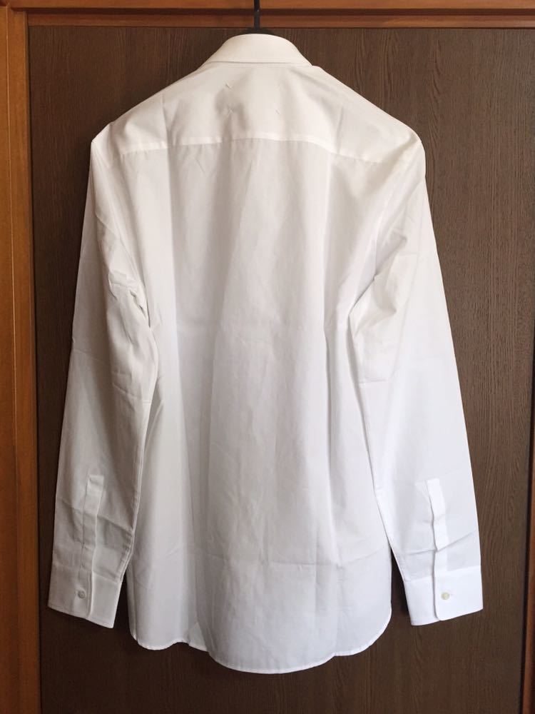 白42新品50%off メゾンマルジェラ Fragile ポプリン 長袖シャツ デコルティケ 19AW size 42 XL Maison Margiela 10 メンズ シャツ ホワイト