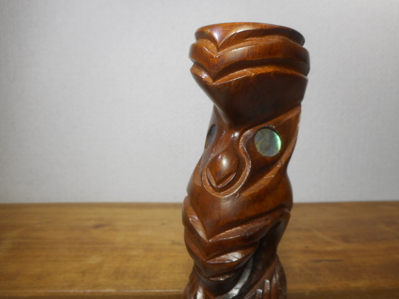 休日限定 ニュージーランド マオリ族 未使用品 高さ40cm 手彫り木像 の 