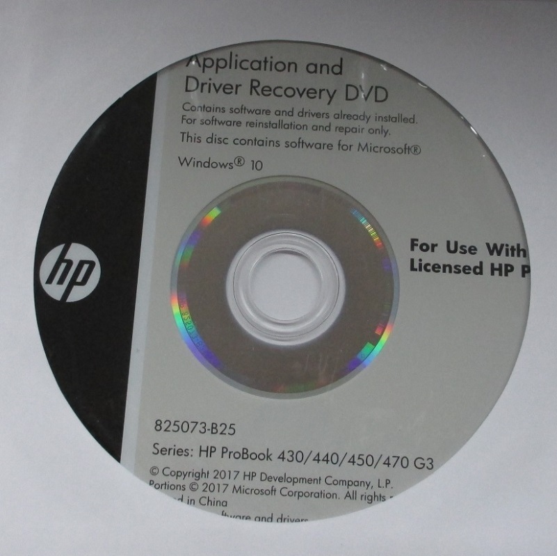 *HP Probook 430/440/450/470 G3 для Application and Driver Recovery DVD for Windows10* не использовался нераспечатанный товар * бесплатная доставка *