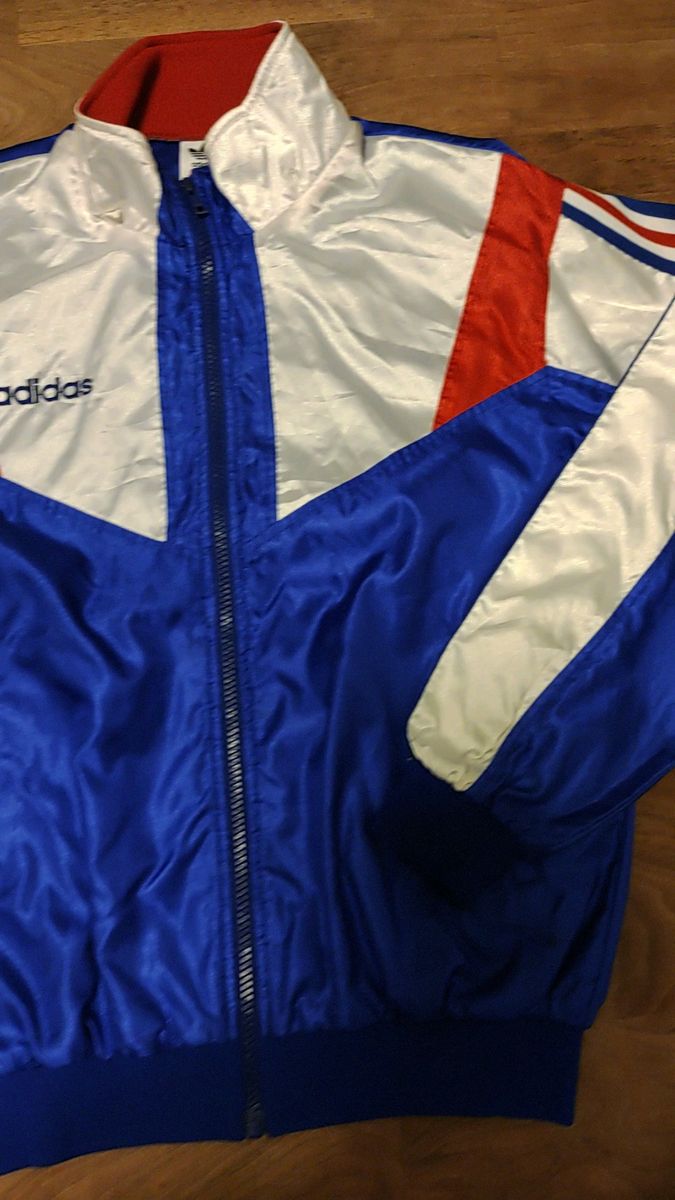 adidas ナイロンジャケット トリコロールカラー ビンテージ adidas 90s