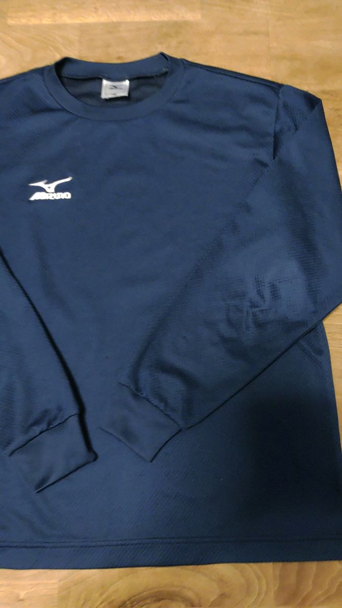 ミズノ 長袖Tシャツ ネイビー 150サイズ キッズ 通気性 速乾
