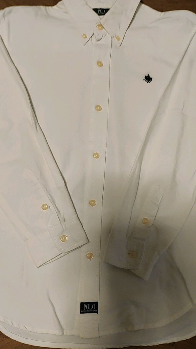 POLO ボタンダウンシャツ ホワイト 160サイズ キッズ 長袖シャツ 白シャツ