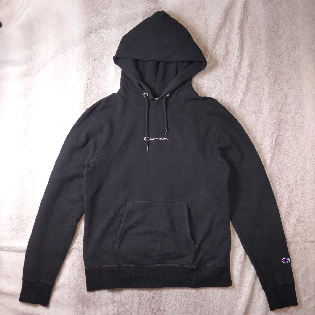 Champion チャンピオン 黒 パーカー 背面ビッグロゴ y2k Champion チャンピオン 黒 パーカー 背面ビッグロゴ y2k