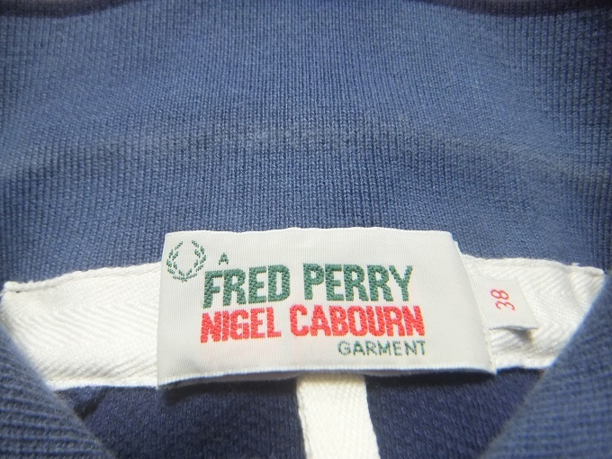 FRED PERRY×NIGEL CABOURN рубашка-поло с коротким рукавом 38 темно-синий * Fred Perry nai гель ke-bon темно-синий Portugal производства 