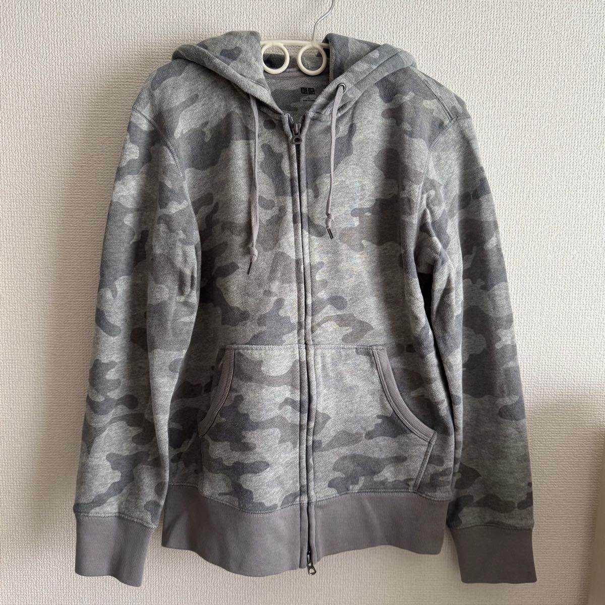 00s OLD UNIQLO 迷彩 ダブルジップ パーカー old uniqlo 迷彩柄 コットン Y2K ダブルジップ パーカー S 美品