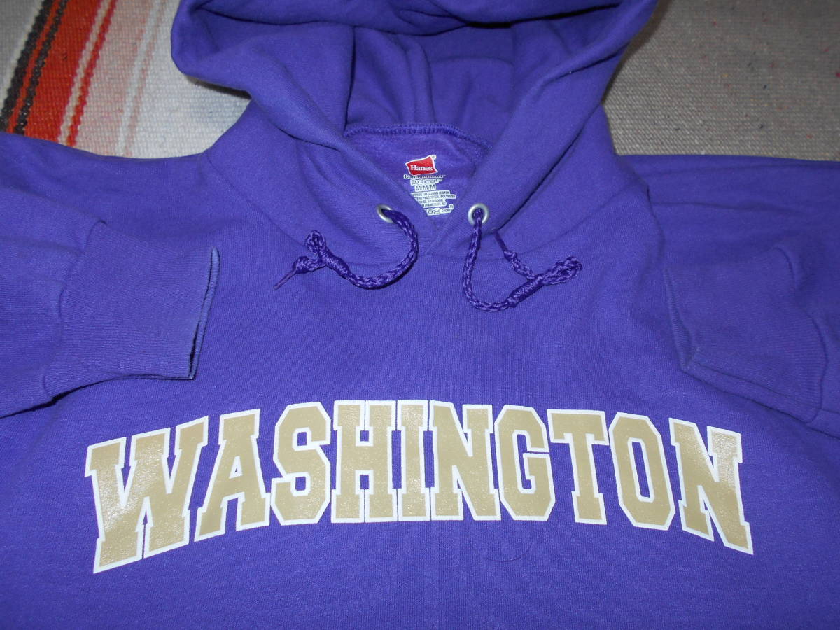 HANES へインズ WASHINGTON UNIVERSITY ATHLETIC DEPT ワシントン大学 スウェット パーカー フットボール バスケットボール スケートボード_画像2