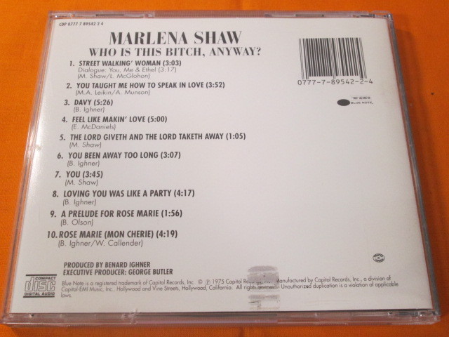 ♪♪♪ マリーナ・ショウ Marlena Shaw 『 Who Is This Bitch, Anyway? 』輸入盤 ♪♪♪_画像2