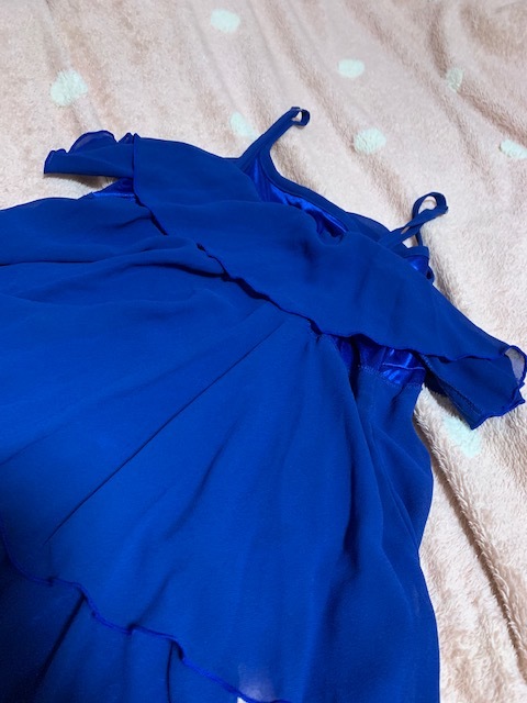  unused new goods! Cecil McBee frill maxi One-piece long One-piece [ blue * free size ]* two next . One-piece party dress 