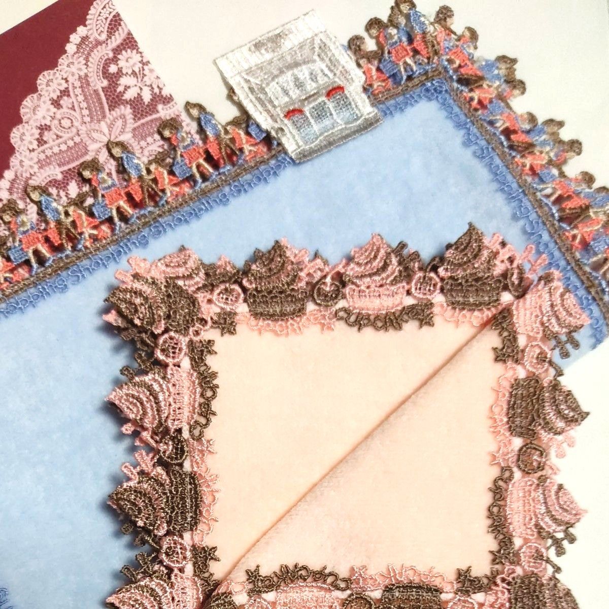 近沢レース シーズンタオルハンカチ お買い物 ブルー カップ 近沢レース シーズンタオルハンカチ お買い物 ブルー カップ