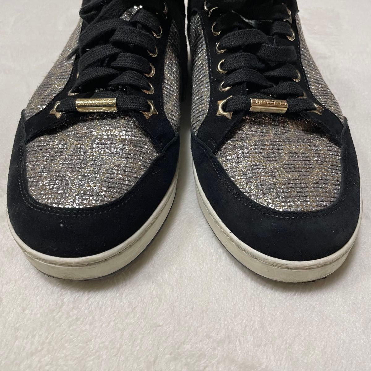 JIMMY CHOO ジミーチュー スニーカー 黒 白 スエード 星 JIMMY CHOO ジミーチュー スニーカー 黒 白 スエード 星