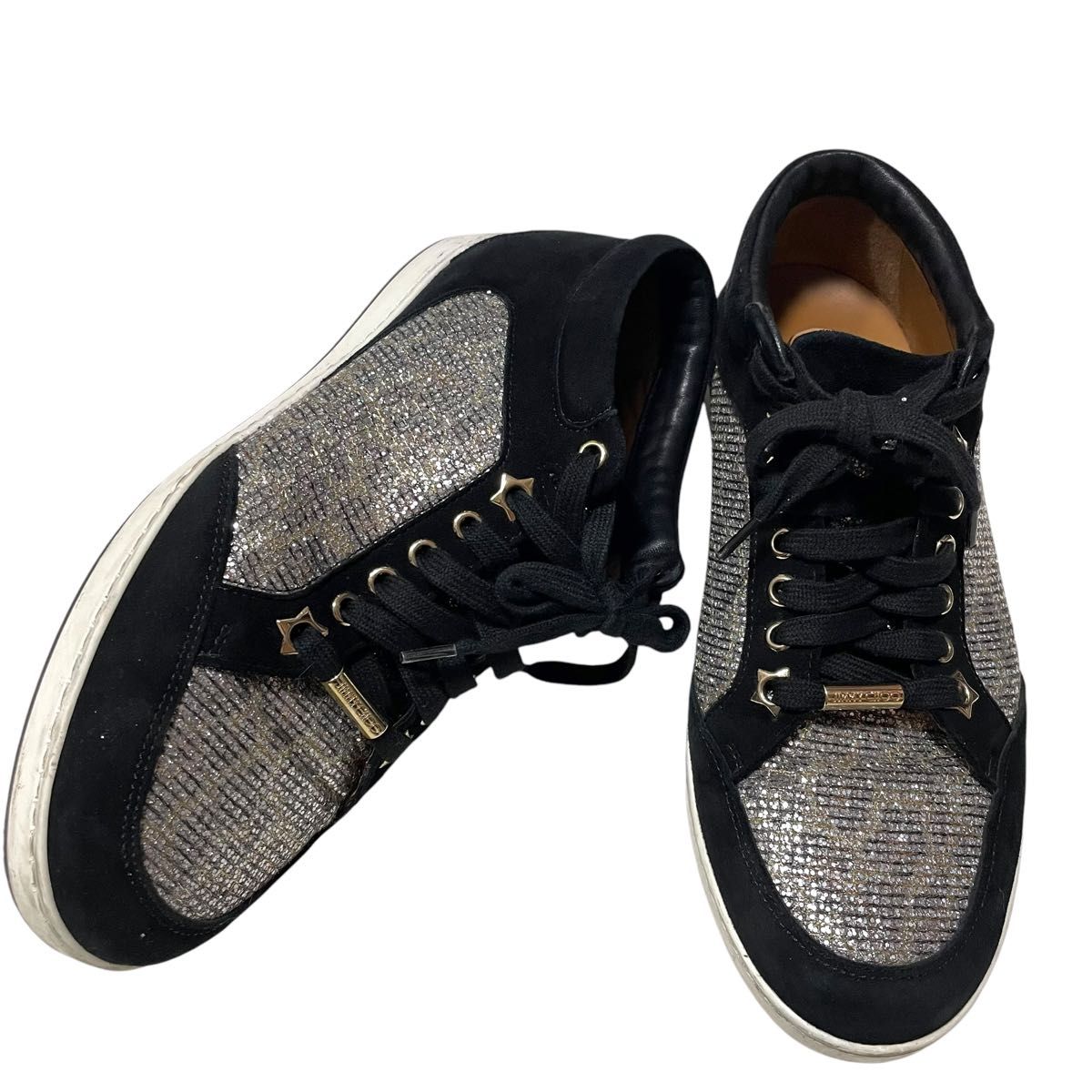 JIMMY CHOO ジミーチュー スニーカー 黒 白 スエード 星 JIMMY CHOO ジミーチュー スニーカー 黒 白 スエード 星