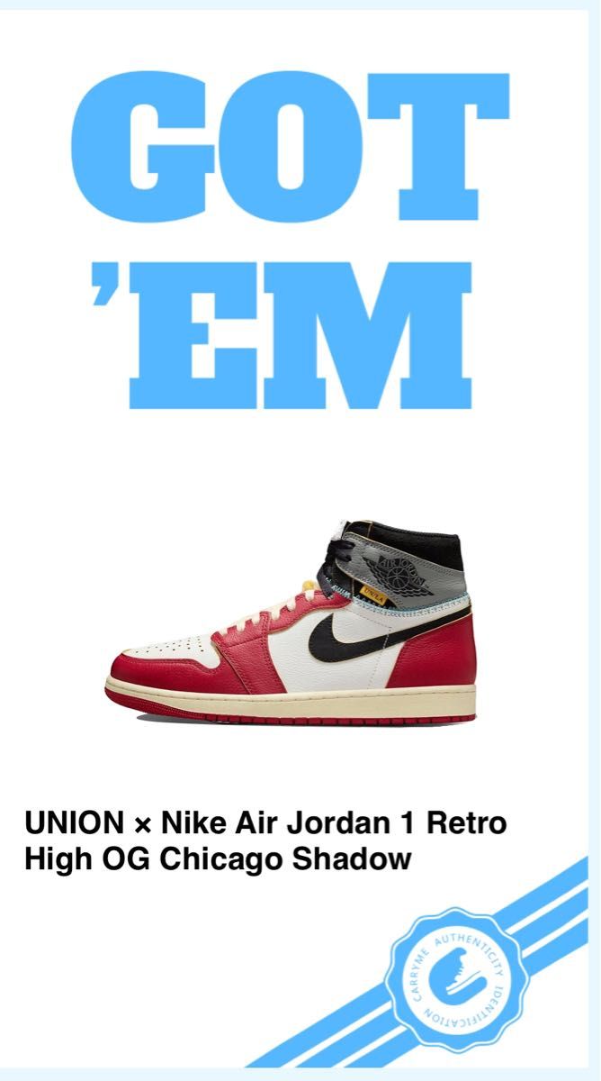 Union Nike Air Jordan 1 High OG シカゴシャドウ 28 0 新品未 Union Nike Air Jordan 1 High OG シカゴシャドウ 28 0 新品未