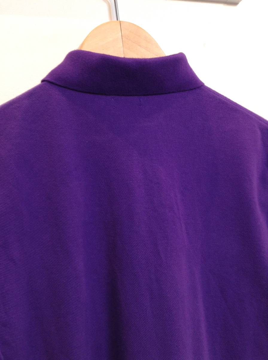 Ralph Lauren ラルフローレン コットン長袖ポロシャツ 胸ロゴ メンズS 170/92A 紫 良品正規_画像7