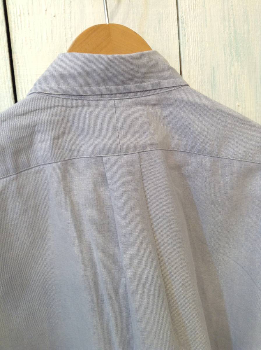 Ralph Lauren ラルフローレン ボタンダウン オックスフォードシャツ 綿硬め 胸ロゴ メンズXL 結構大きめ 薄い青 良品_画像8