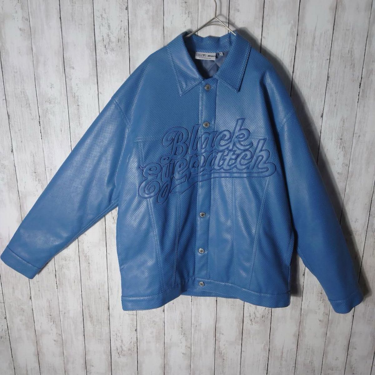 美品】ブラックアイパッチ フェイク レザー ジャケット 中綿 美品】ブラックアイパッチ フェイク レザー ジャケット 中綿