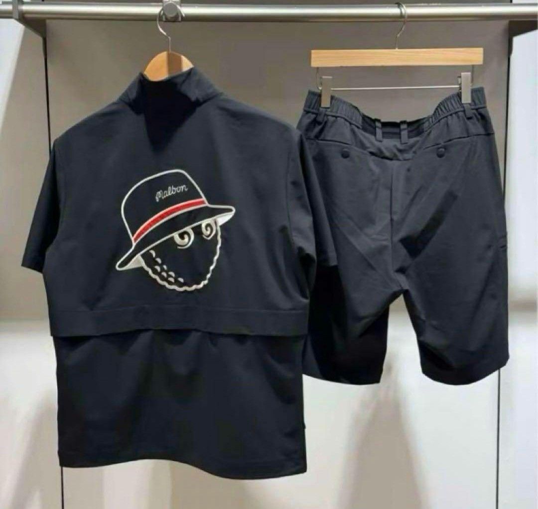 マルボンゴルフ メンズ ハーフジップシャツ ショートパンツ 2点 マルボンゴルフ メンズ ハーフジップシャツ ショートパンツ 2点