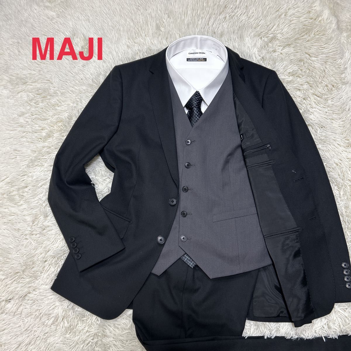AOKI アオキ MAJI マジ スリーピース ベスト ジレ付き ビジネス AOKI アオキ MAJI マジ スリーピース ベスト ジレ付き ビジネス