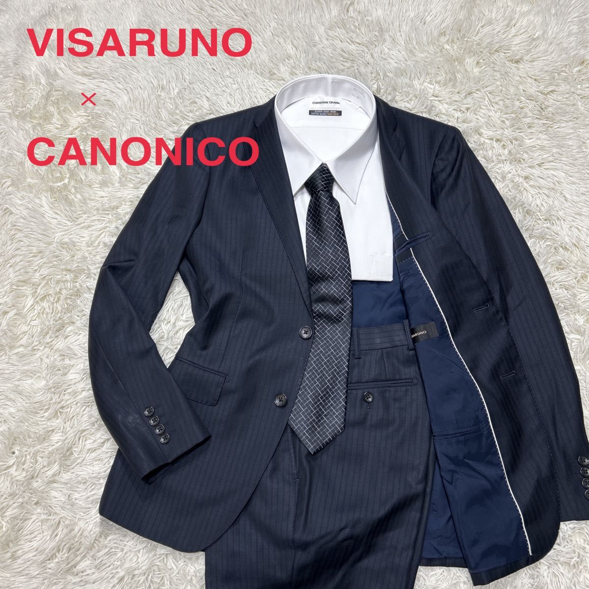 VISARUNO ビサルノ 高級生地 イタリア カノニコ ネイビー VISARUNO ビサルノ 高級生地 イタリア カノニコ ネイビー