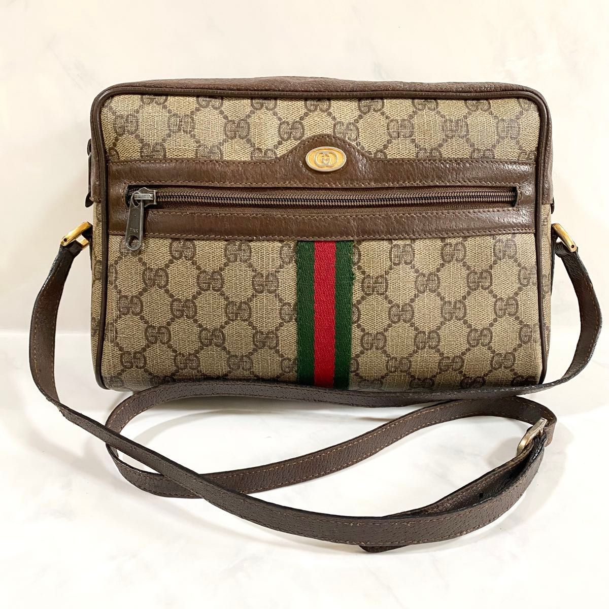 GUCCI オールドグッチ ショルダーバッグ シェリーライン レザー GUCCI オールドグッチ ショルダーバッグ シェリーライン レザー