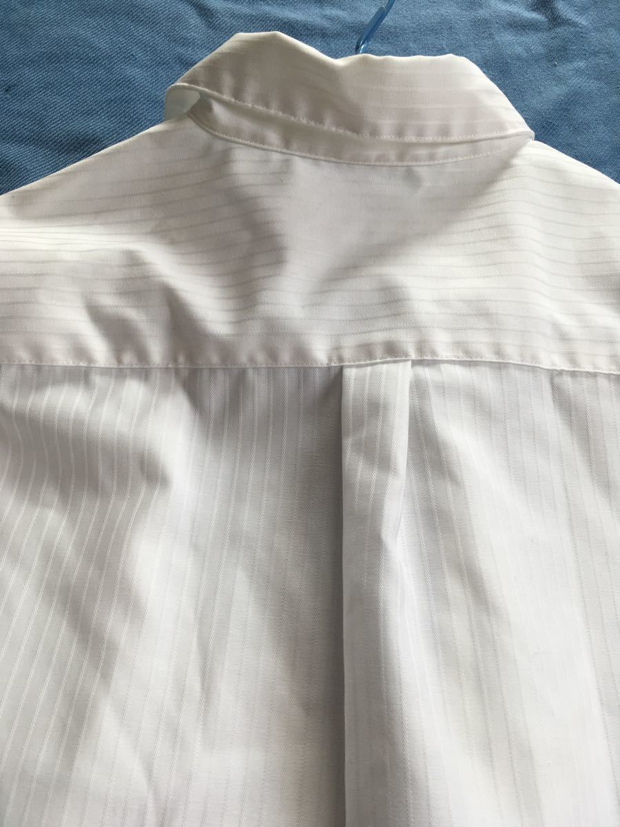 上質厚手　白いブラウス シャツ 綿 コットン　長袖シャツ　面接リクルート　秋冬