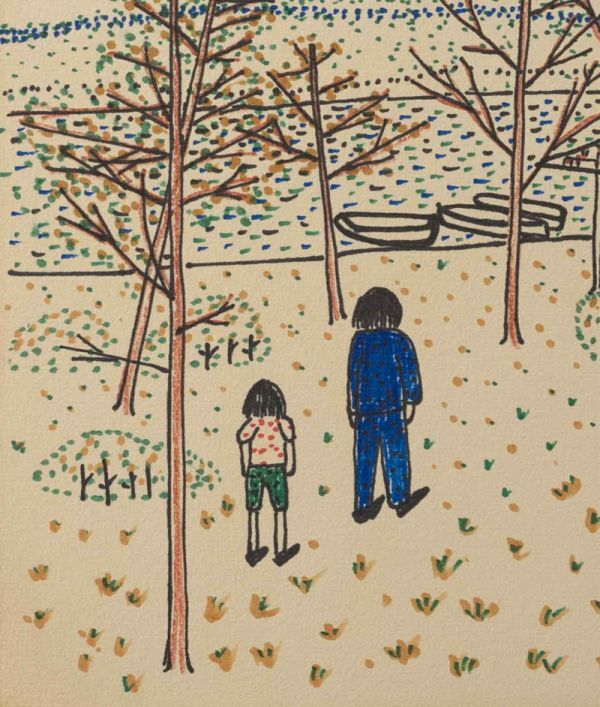 模写】フェルトペン 手描き◇作者不明◇山下清『手賀沼公園』表 模写】フェルトペン 手描き◇作者不明◇山下清『手賀沼公園』表