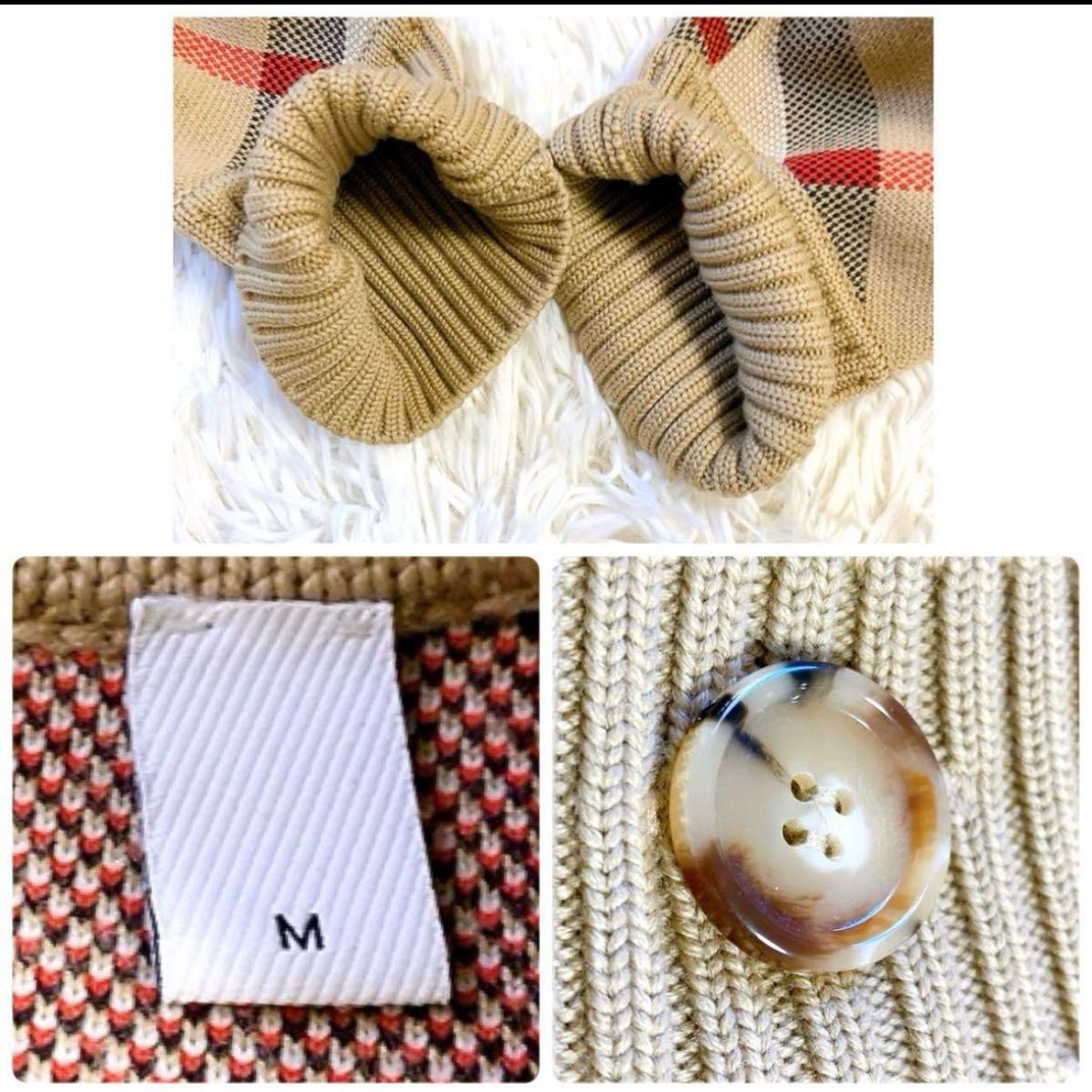 現行】BURBERRY バーバリー ジャカードカーディガン ティッシ期 現行】BURBERRY バーバリー ジャカードカーディガン ティッシ期