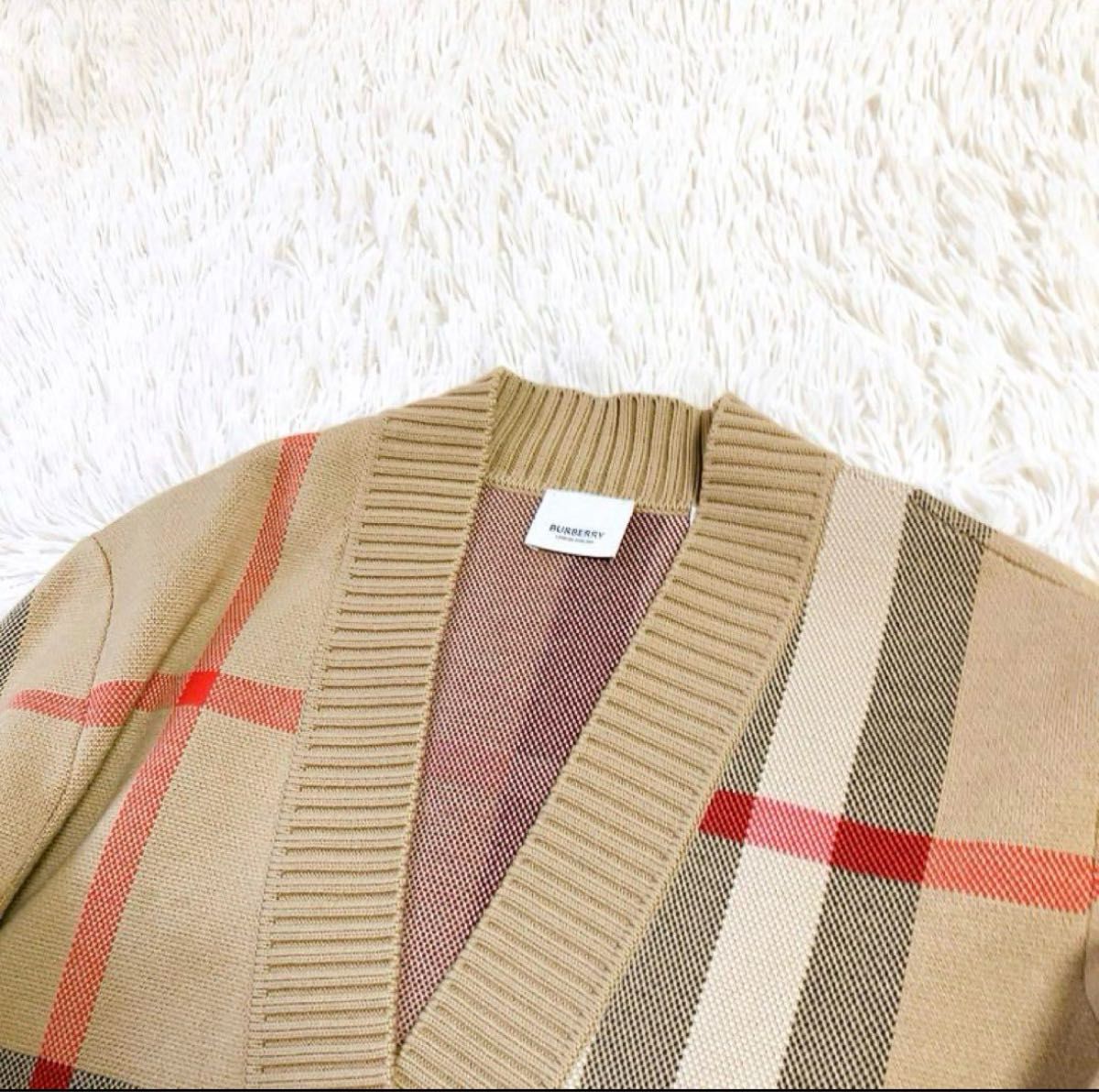 現行】BURBERRY バーバリー ジャカードカーディガン ティッシ期 現行】BURBERRY バーバリー ジャカードカーディガン ティッシ期