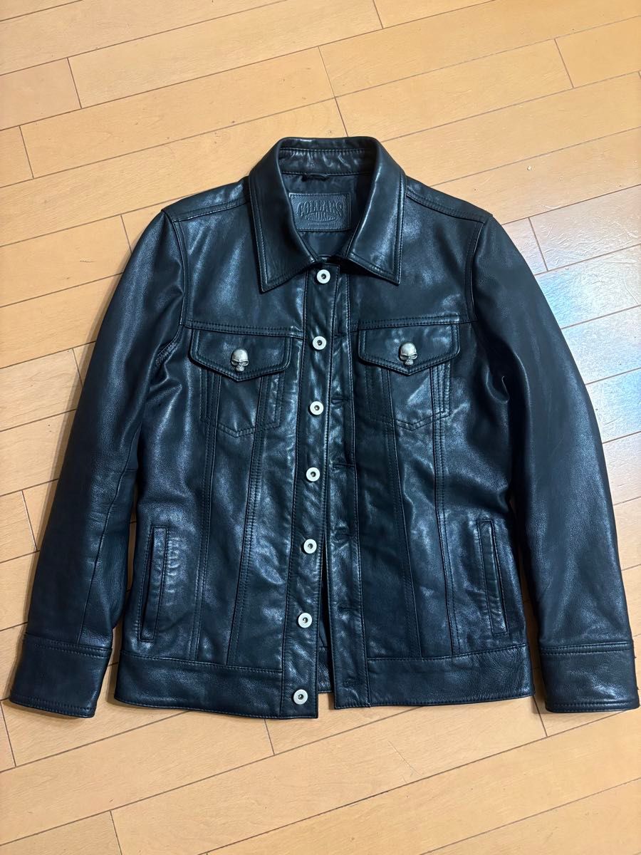 極美品 COLLARS スカルボタン 山羊革 トラッカージャケット 極美品 COLLARS スカルボタン 山羊革 トラッカージャケット