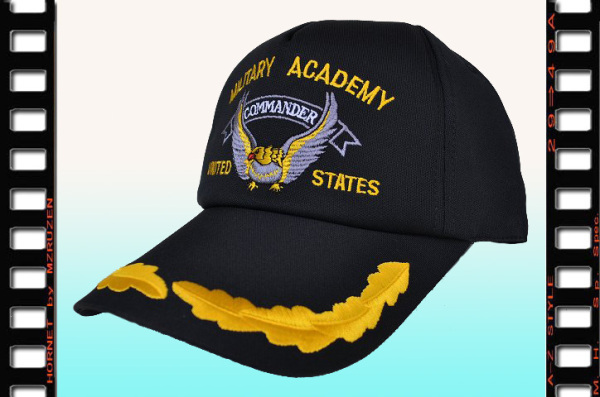 バトルシップキャップ　MILITARY ACADEMY ブラック SL新品COMMANDER刺繍エンブロイダー_画像1