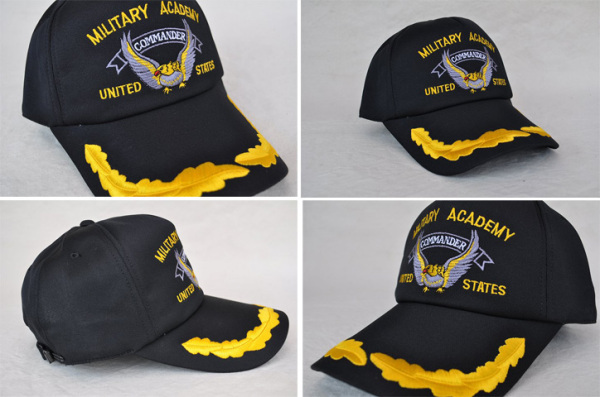 バトルシップキャップ　MILITARY ACADEMY ブラック SL新品COMMANDER刺繍エンブロイダー_画像6