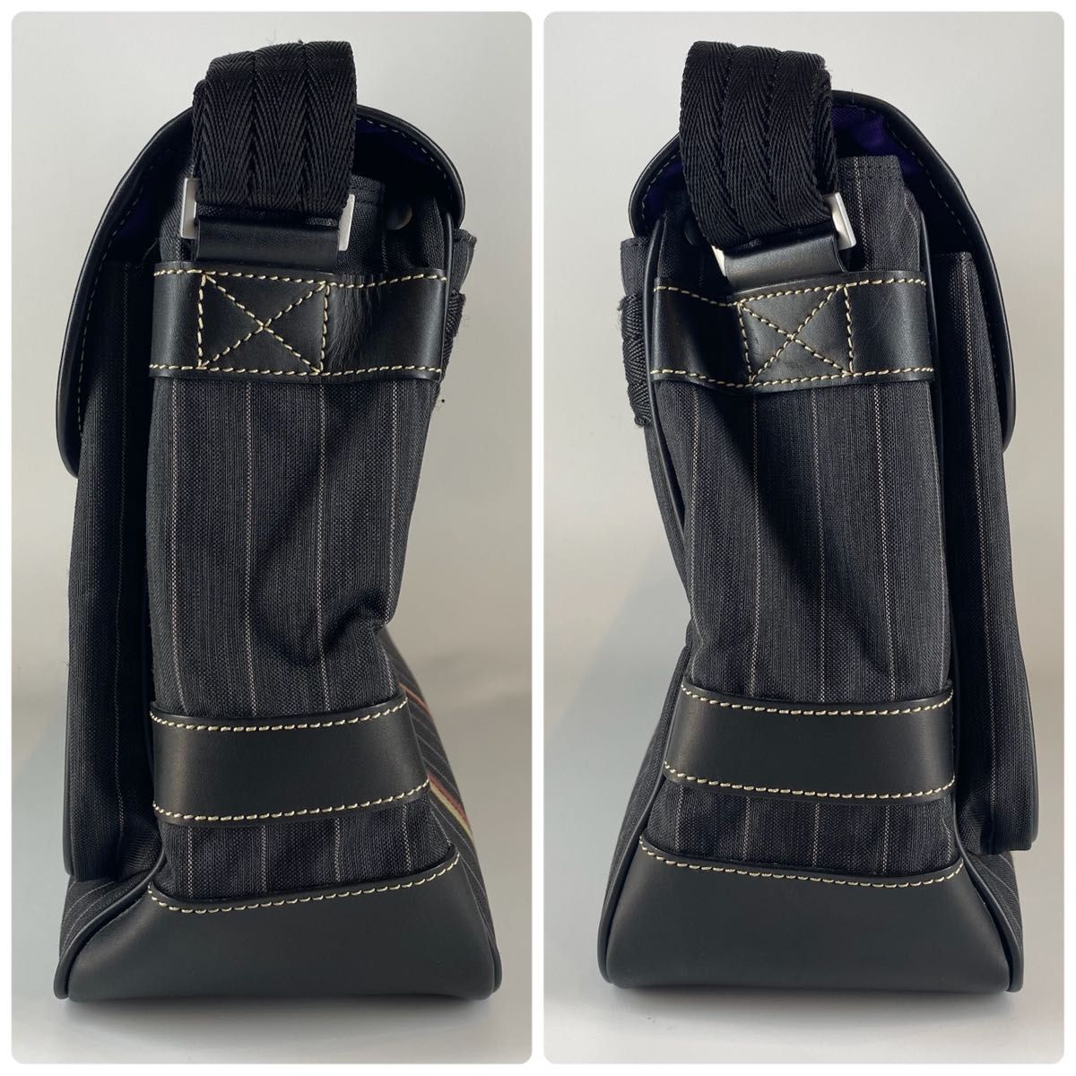 極美品】Paul Smith ポールスミス ショルダーバッグ ストライプ 極美品】Paul Smith ポールスミス ショルダーバッグ ストライプ