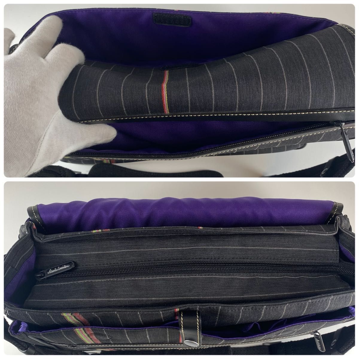 極美品】Paul Smith ポールスミス ショルダーバッグ ストライプ 極美品】Paul Smith ポールスミス ショルダーバッグ ストライプ