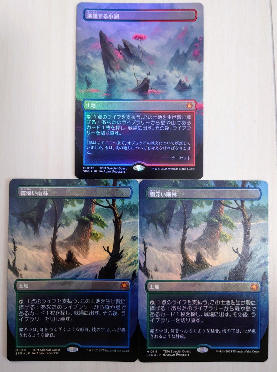 MTG タルキール 龍嵐録 沸騰する小湖foil 1枚 霧深い雨林foil 2 MTG タルキール 龍嵐録 沸騰する小湖foil 1枚 霧深い雨林foil 2